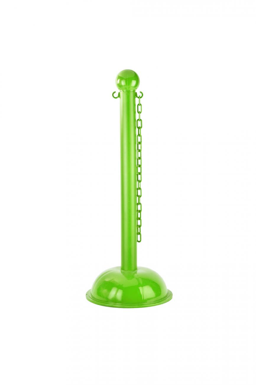 Crowd Control 3" Diameter Heavy Duty Plastic Barrier Stanchion – Safety Green