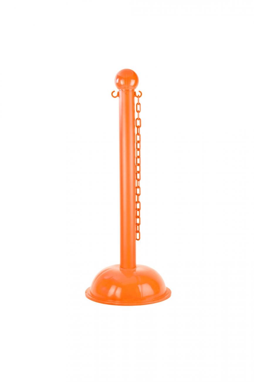 Crowd Control 3" Diameter Heavy Duty Plastic Barrier Stanchion – Safety Orange