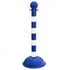 Crowd Control 3" Diameter Striped Barrier Stanchion / 41" Height – Blue/White