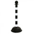 Crowd Control 3" Diameter Striped Barrier Stanchion / 41" Height – Black/White