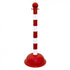 Crowd Control 3" Diameter Striped Barrier Stanchion / 41" Height – Red/White