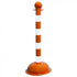 Crowd Control 3" Diameter Striped Barrier Stanchion / 41" Height – Safety Orange/White