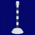 Crowd Control 3" Diameter Striped Barrier Stanchion / 41" Height – White/Blue