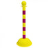 Crowd Control 3" Diameter Striped Barrier Stanchion / 41" Height – Yellow/Magenta