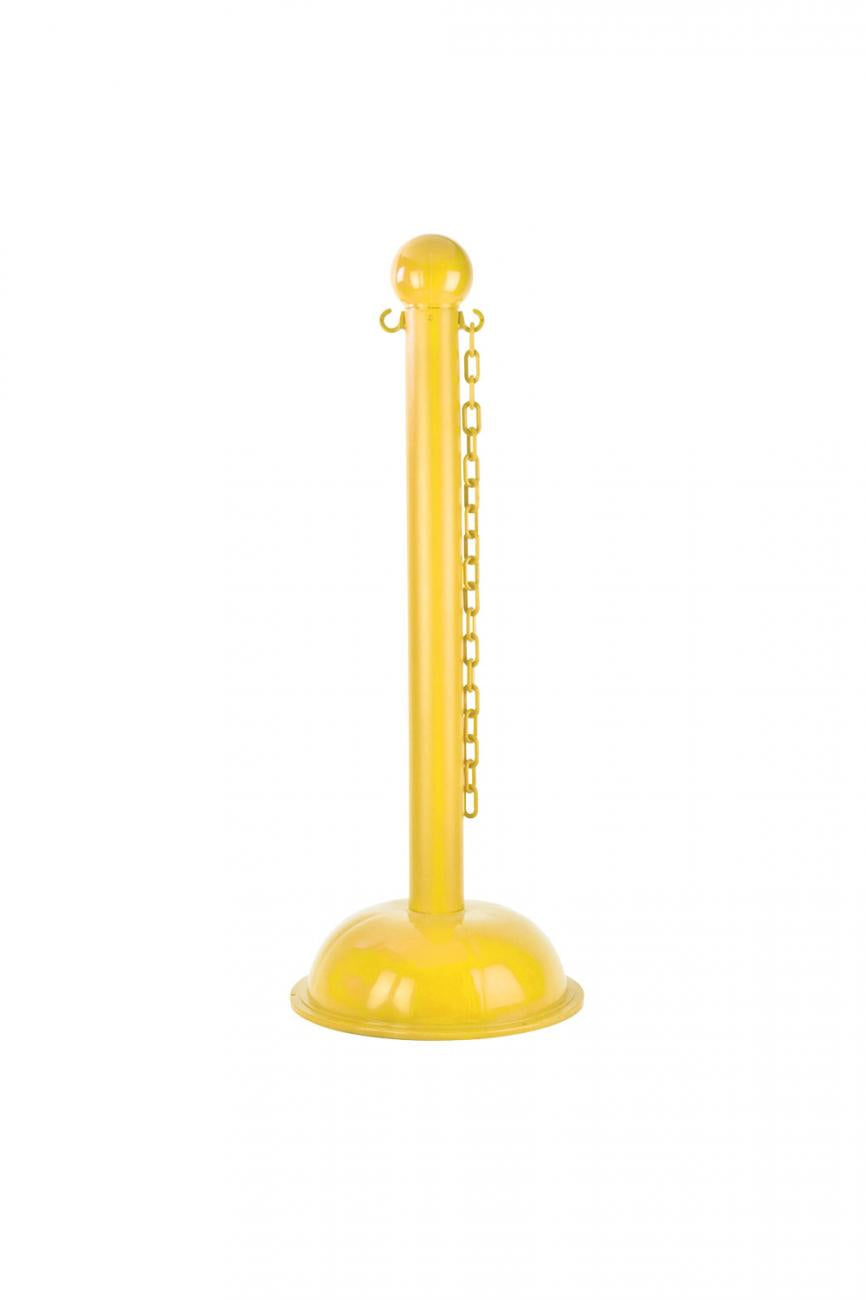 Crowd Control 3" Diameter Heavy Duty Plastic Barrier Stanchion – Yellow