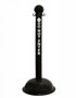 3" Black safety label stanchion, DO NOT ENTER in white