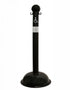 3" Black safety label stanchion, HANDICAP in white