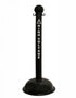 3" Black safety label stanchion, HIGH VOLTAGE in white
