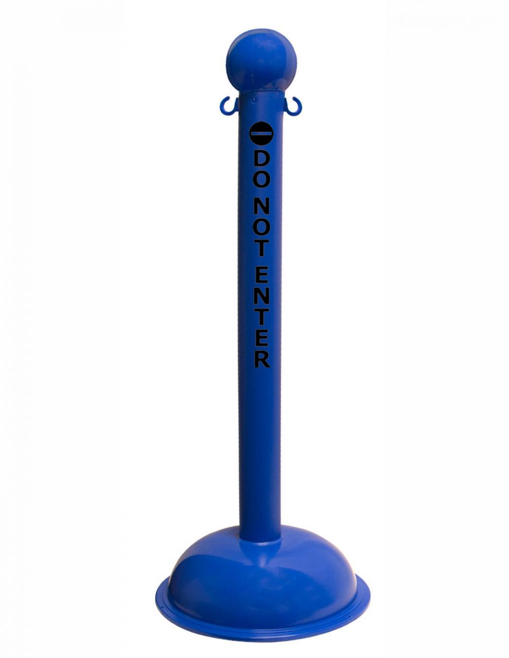 3" Blue safety label stanchion, DO NOT ENTER in black