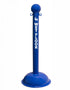 3" Blue safety label stanchion, WET FLOOR in white