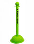3" Safety Green safety label stanchion, WET FLOOR in black