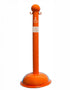 3" Safety Orange safety label stanchion, HANDICAP in white