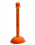 3" Safety Orange safety label stanchion, HIGH VOLTAGE in black