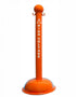 3" Safety Orange safety label stanchion, HIGH VOLTAGE in white