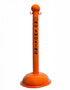 3" Safety Orange safety label stanchion, NO SMOKING in black