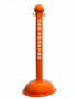 3" Safety Orange safety label stanchion, NO SMOKING in white