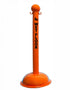 3" Safety Orange safety label stanchion, WET FLOOR in black