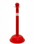 3" Red safety label stanchion, HANDICAP in black