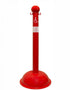 3" Red safety label stanchion, HANDICAP in white