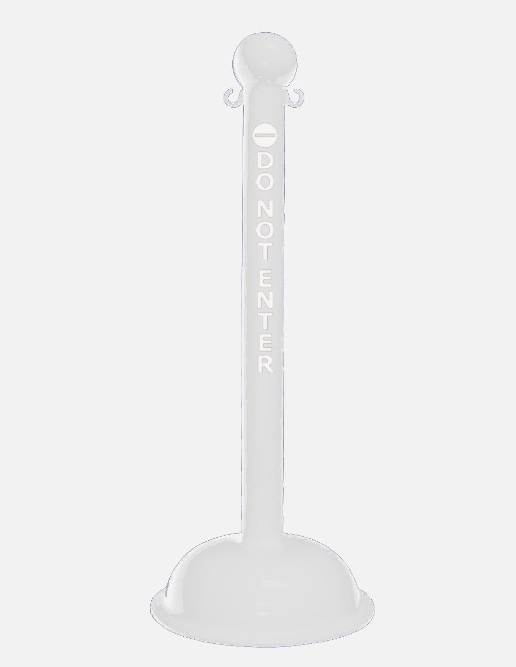3" White safety label stanchion, DO NOT ENTER in white