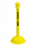 3" Yellow safety label stanchion, CAUTION in black