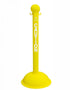 3" Yellow safety label stanchion, CAUTION in white