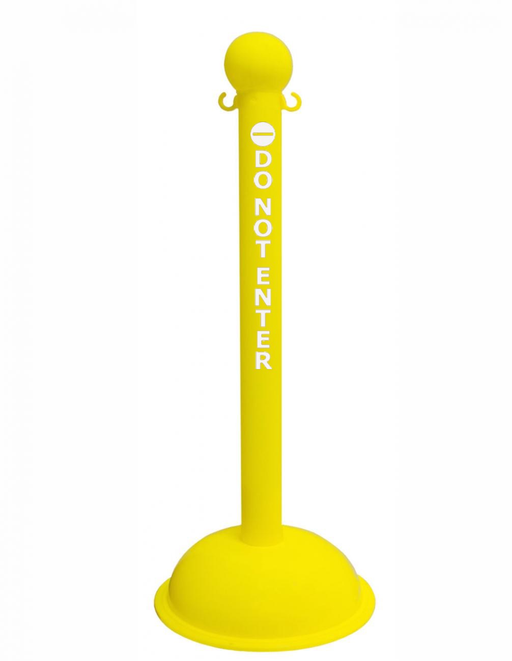 3" Yellow safety label stanchion, DO NOT ENTER in white