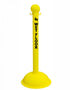 3" Yellow safety label stanchion, WET FLOOR in black