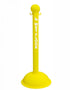 3" Yellow safety label stanchion, WET FLOOR in white