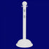 3" Diameter Reflective Striped Stanchion / 41" Height – White
