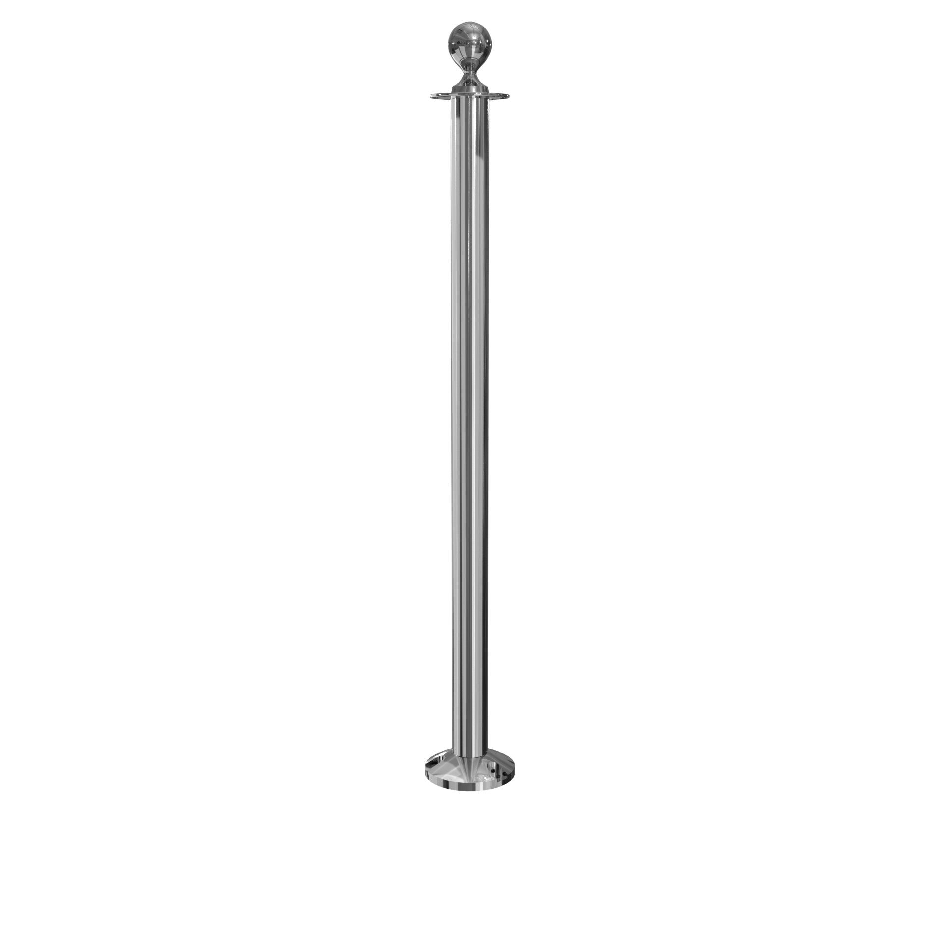 Elegance Ball Top Fixed Base Stanchion - Polished Stainless
