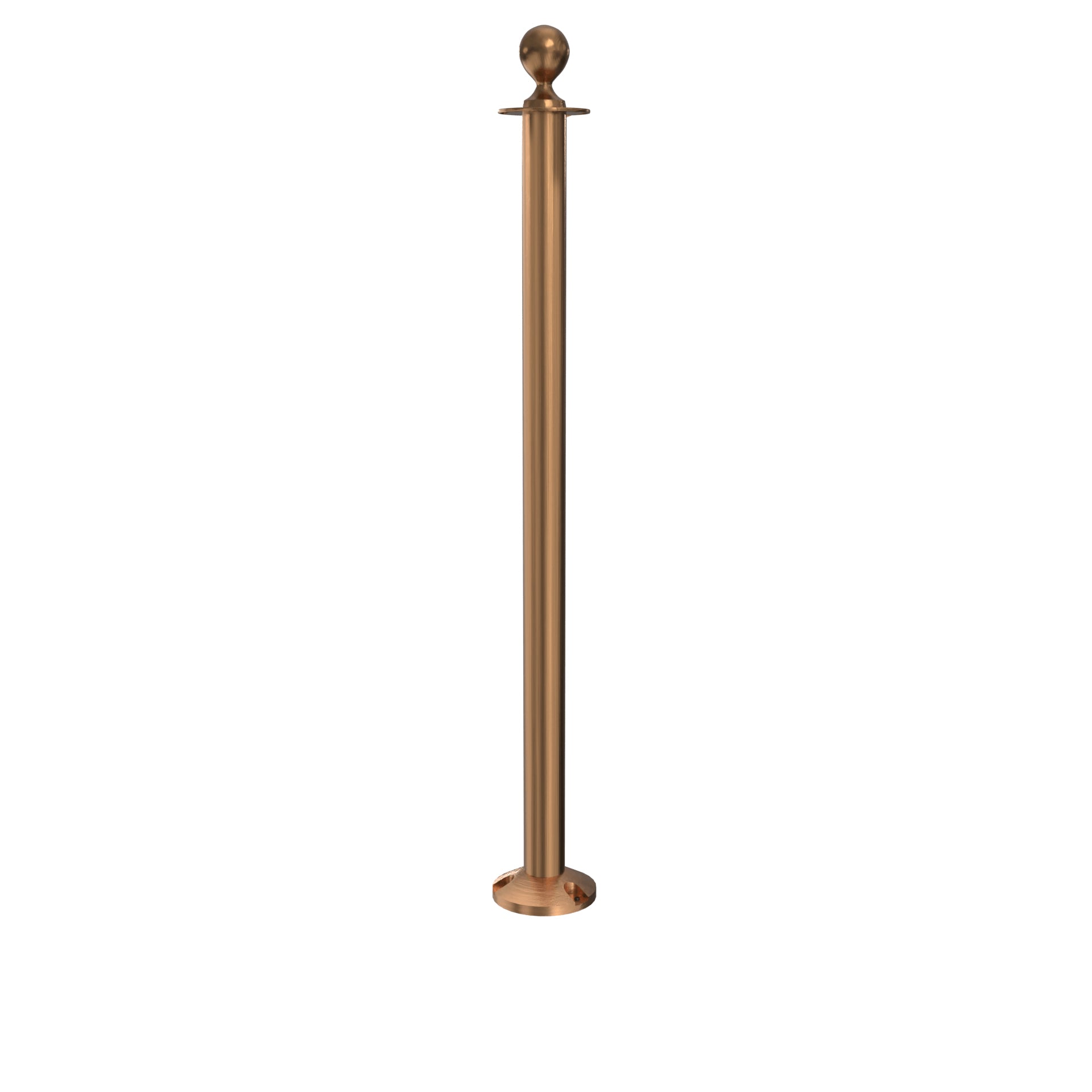 Elegance Ball Top Fixed Base Stanchion - Satin Brass