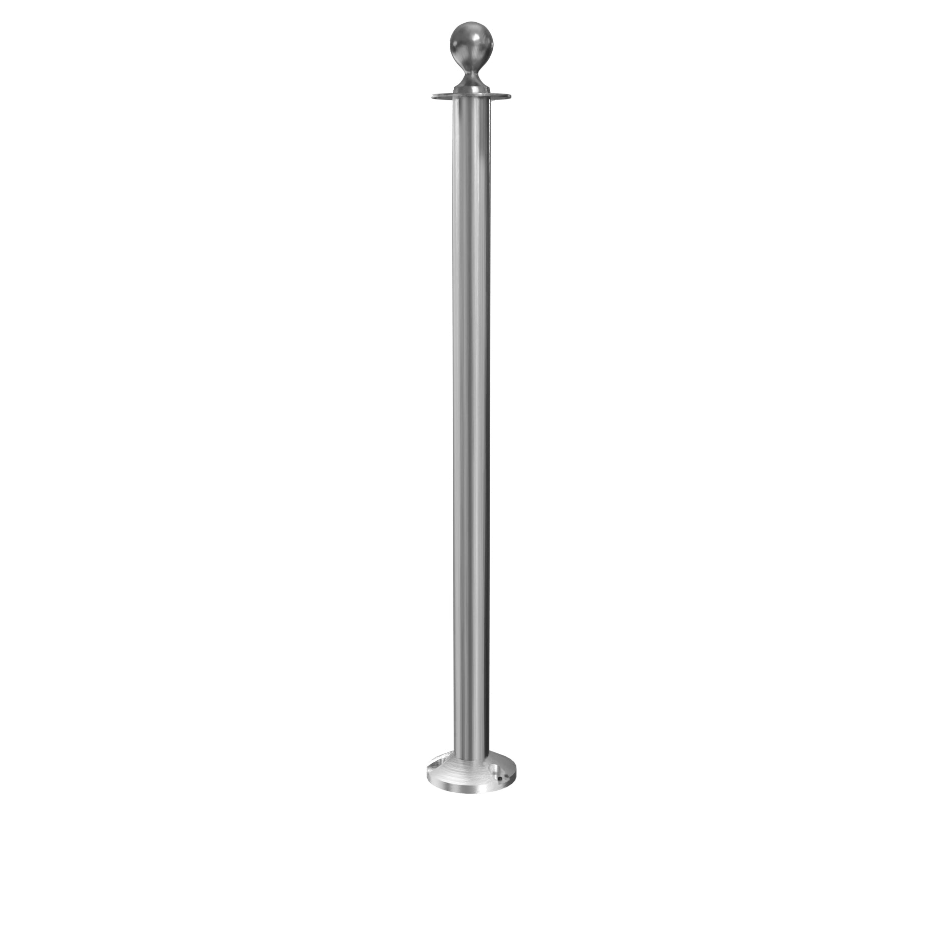 Elegance Ball Top Fixed Base Stanchion - Satin Stainless