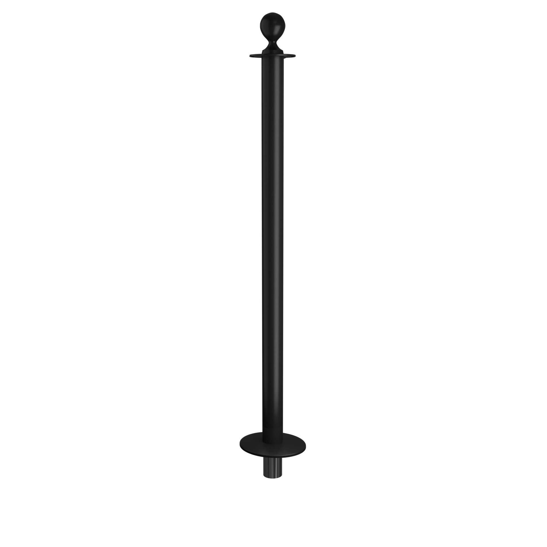 Elegance Ball Top Removable Base Stanchion - Black