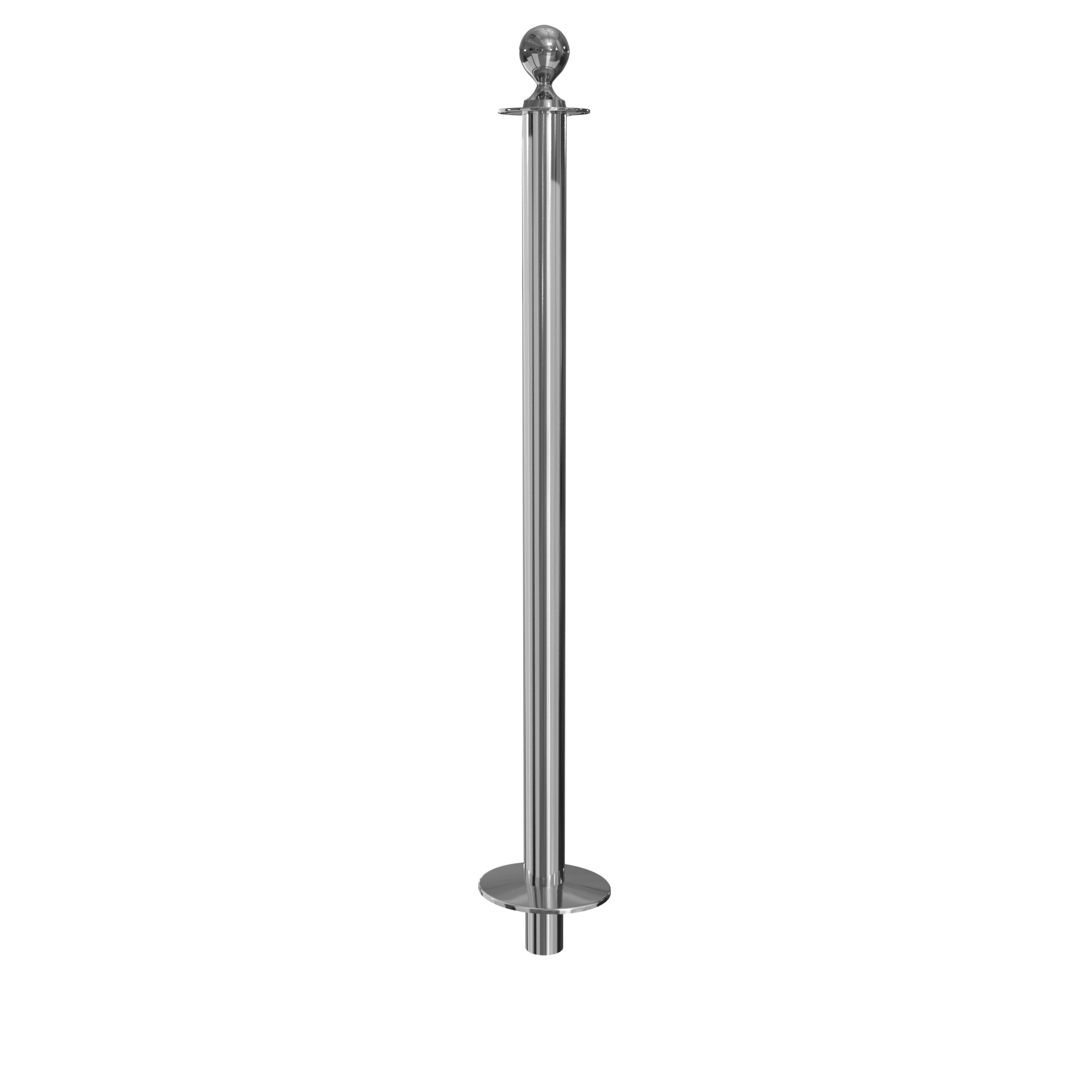 Elegance Ball Top Removable Base Stanchion - Polished Stainless