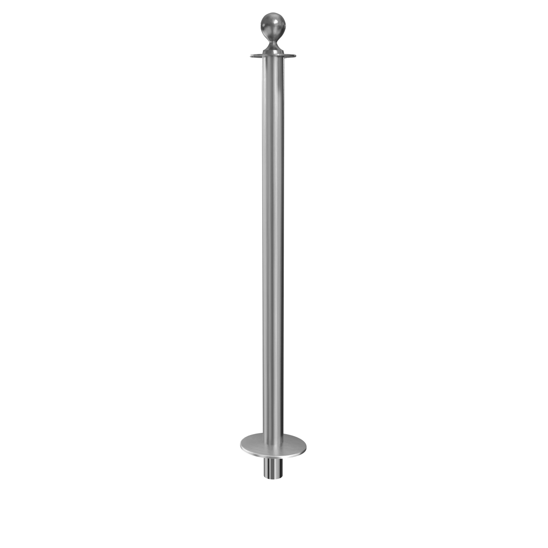 Elegance Ball Top Removable Base Stanchion - Satin Stainless