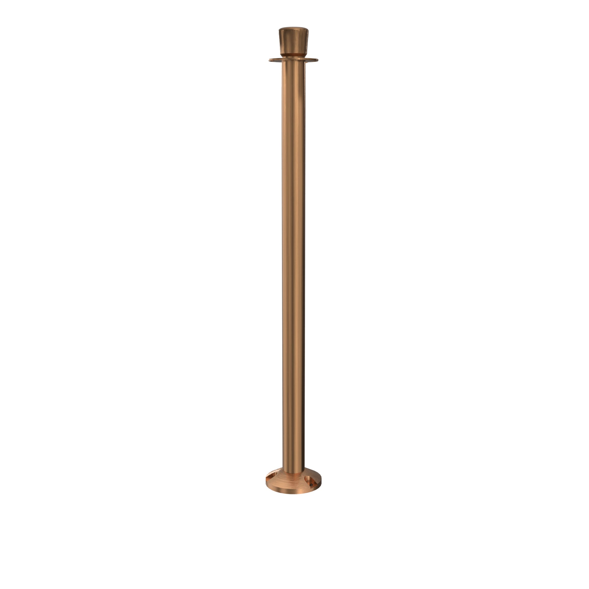 Elegance Crown Top Fixed Base Stanchion - Satin Brass