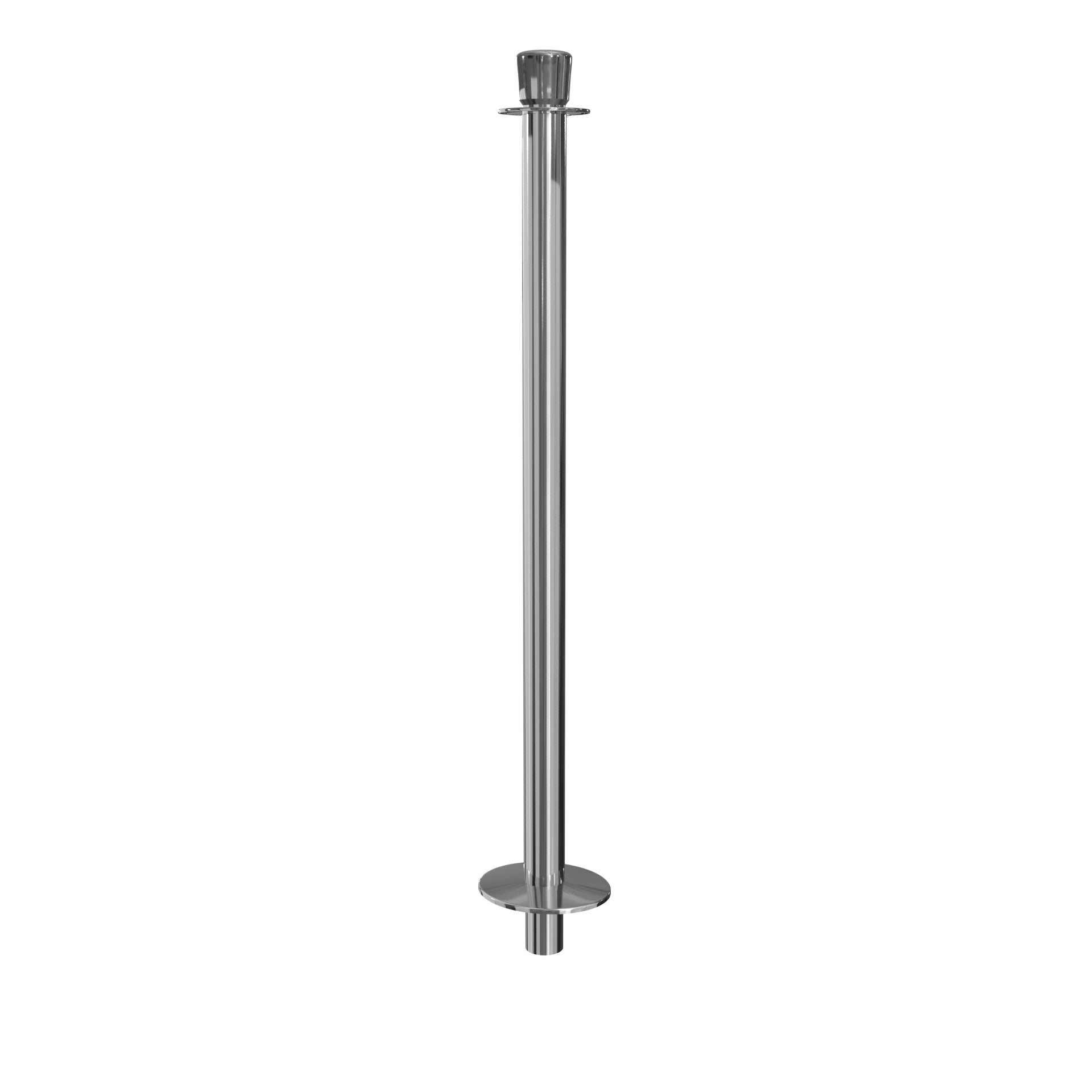 Elegance Crown Top Removable Base Stanchion - Polished Stainless