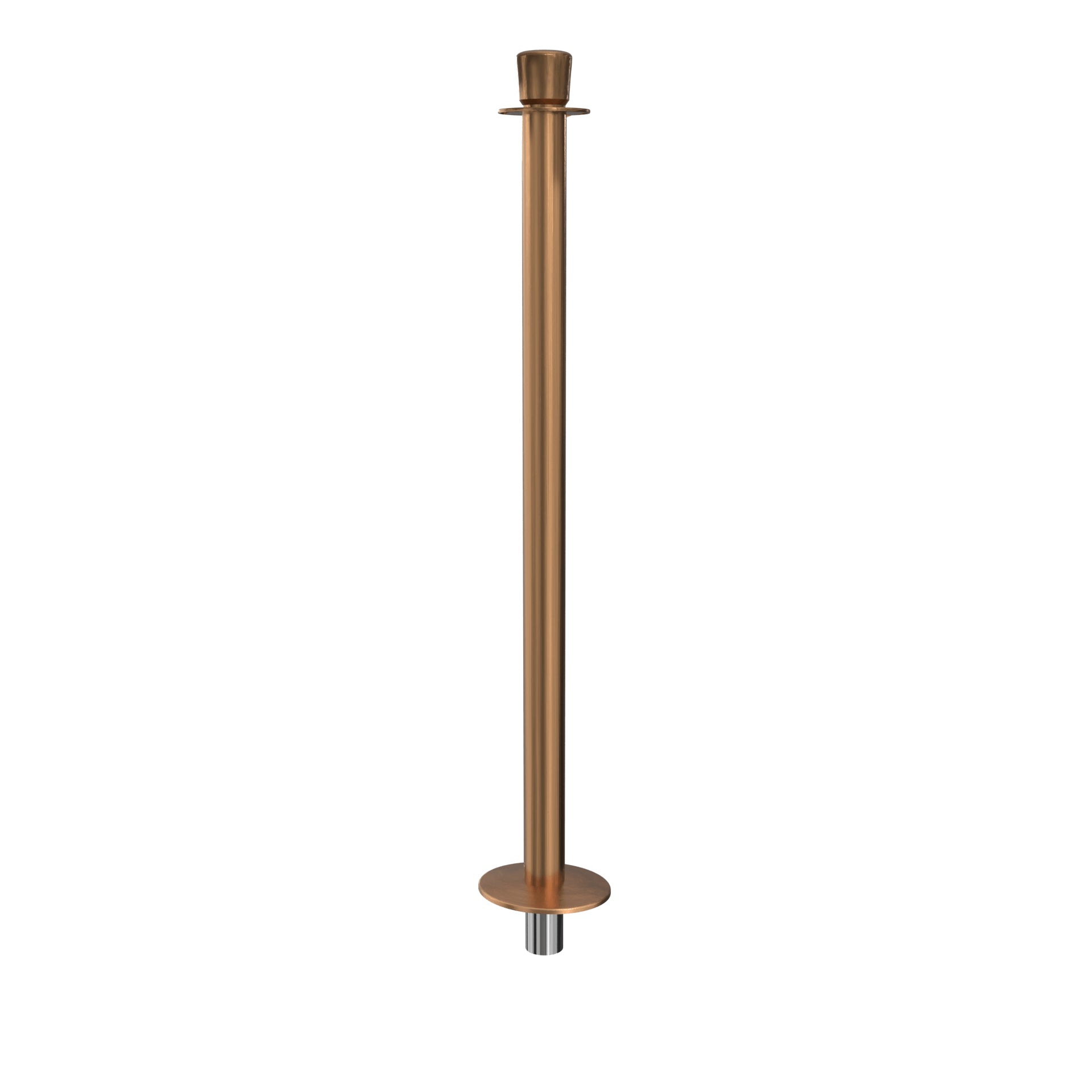 Elegance Crown Top Removable Base Stanchion - Satin Brass