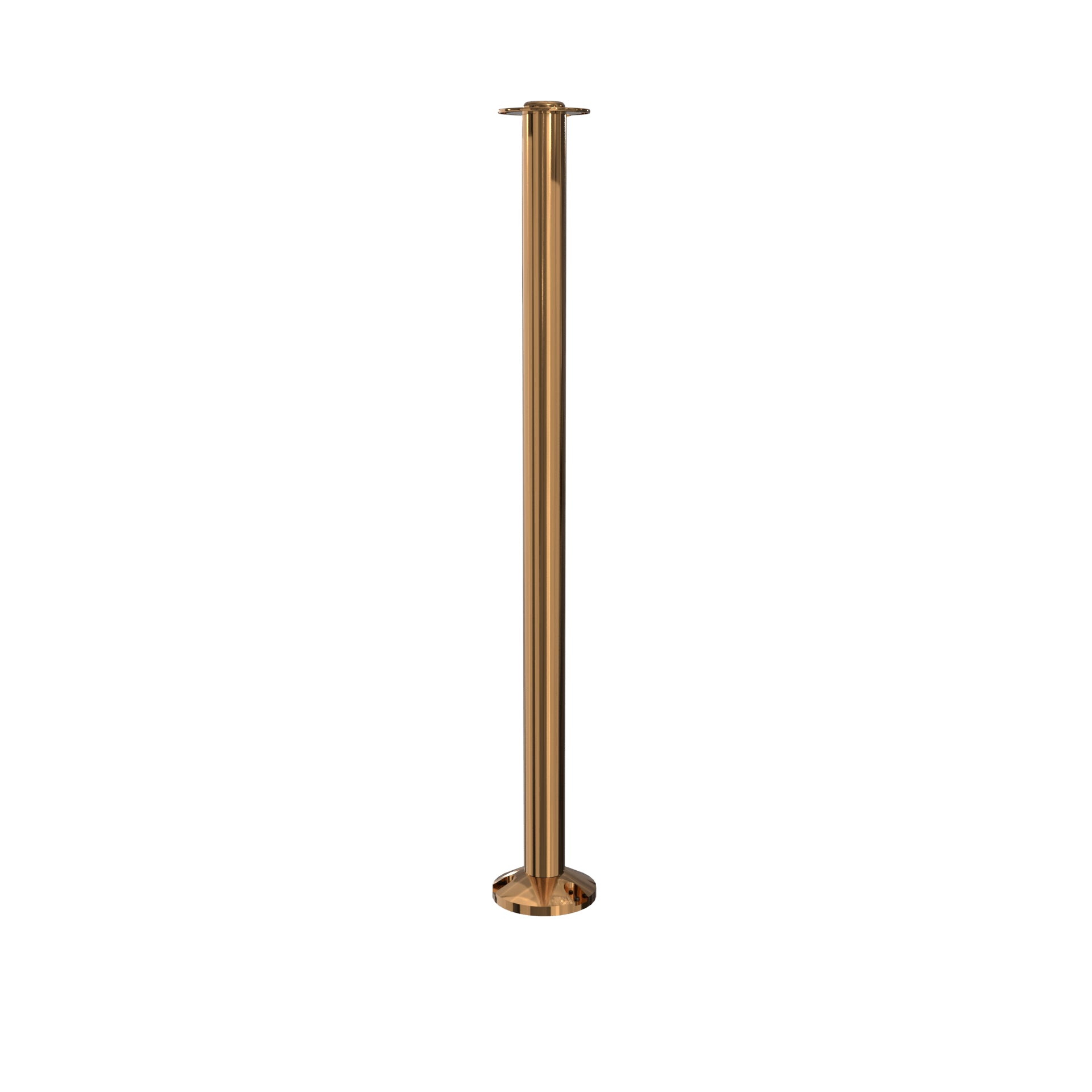 Elegance Flat Top Fixed Base Stanchion - Polished Brass