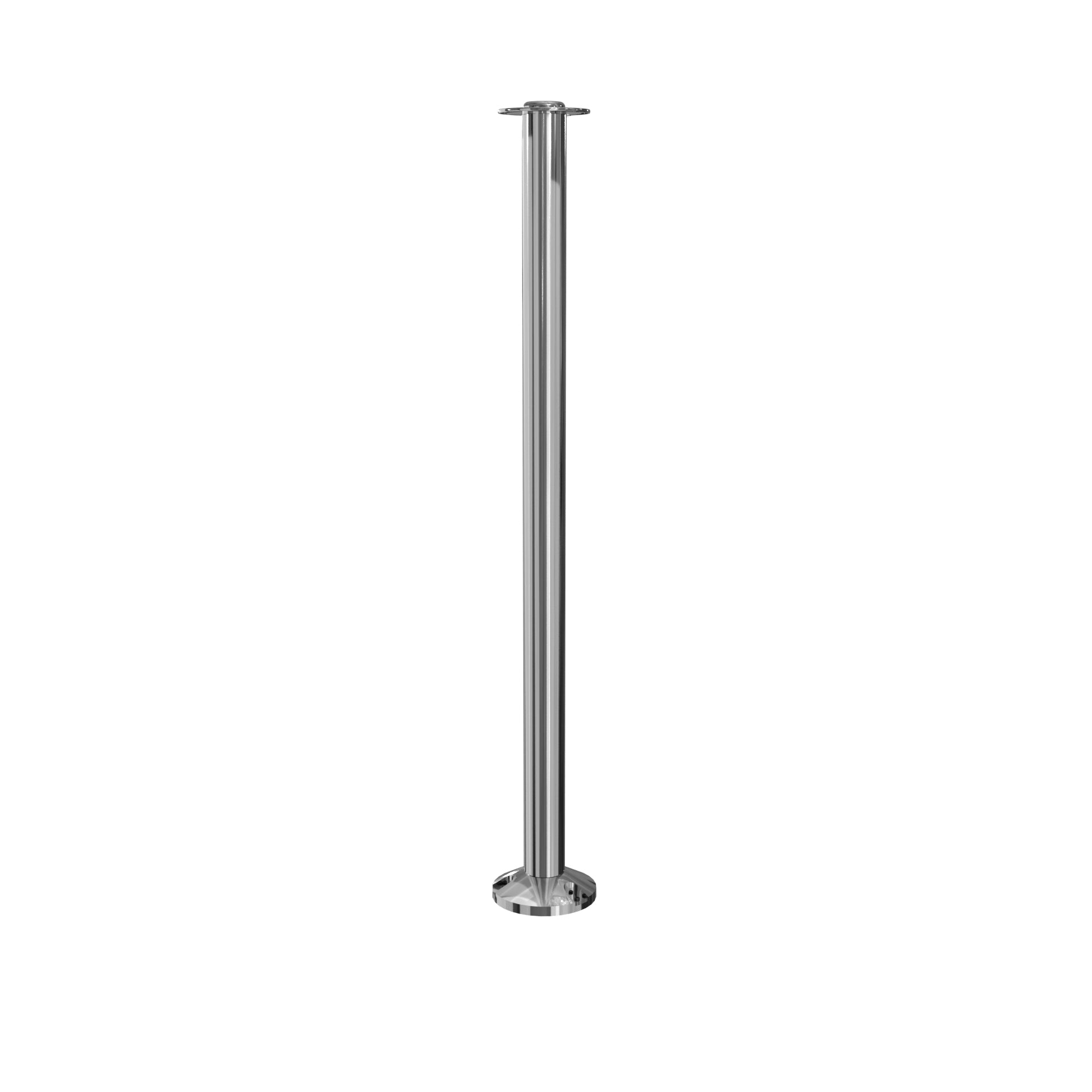Elegance Flat Top Fixed Base Stanchion - Polished Stainless