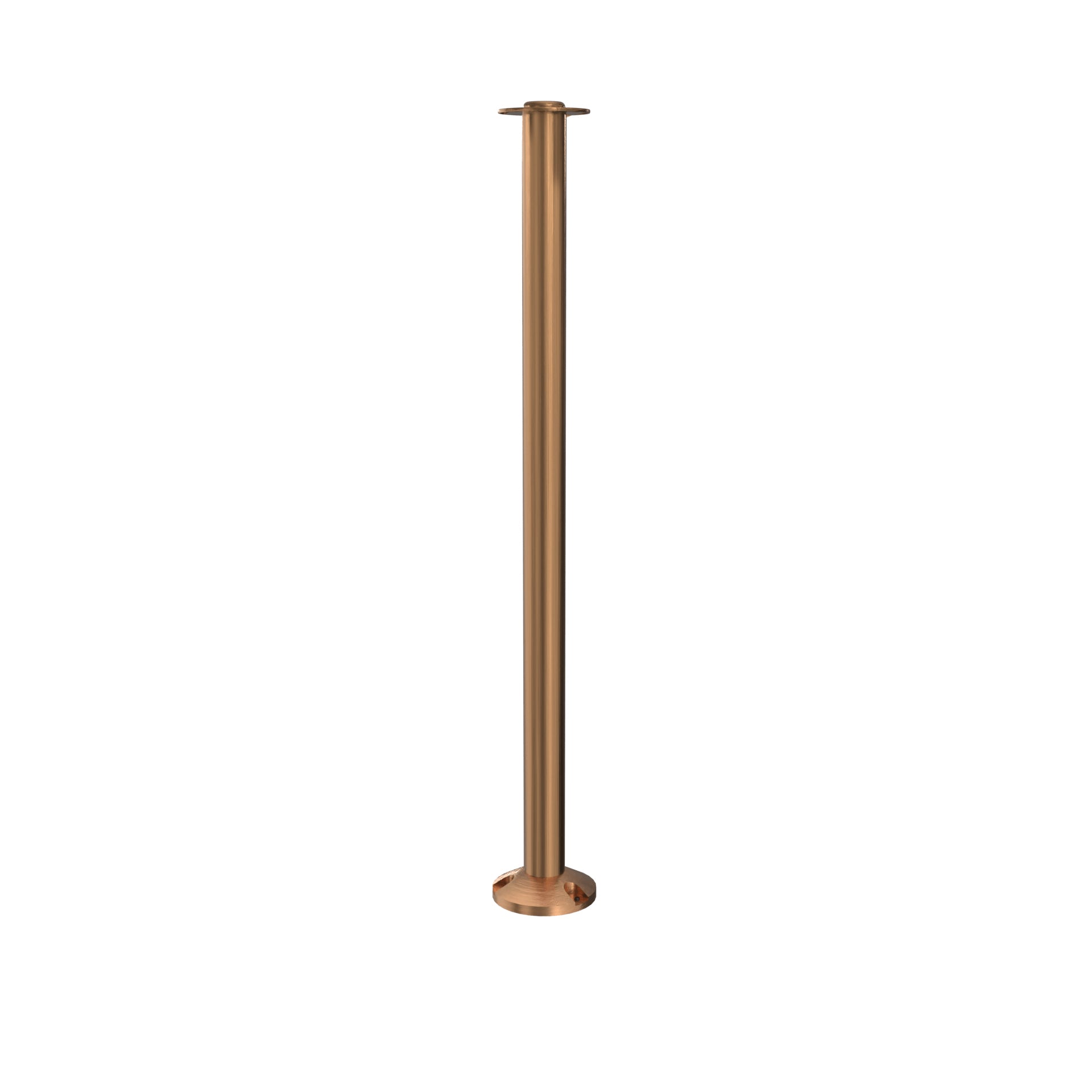 Elegance Flat Top Fixed Base Stanchion - Satin Brass