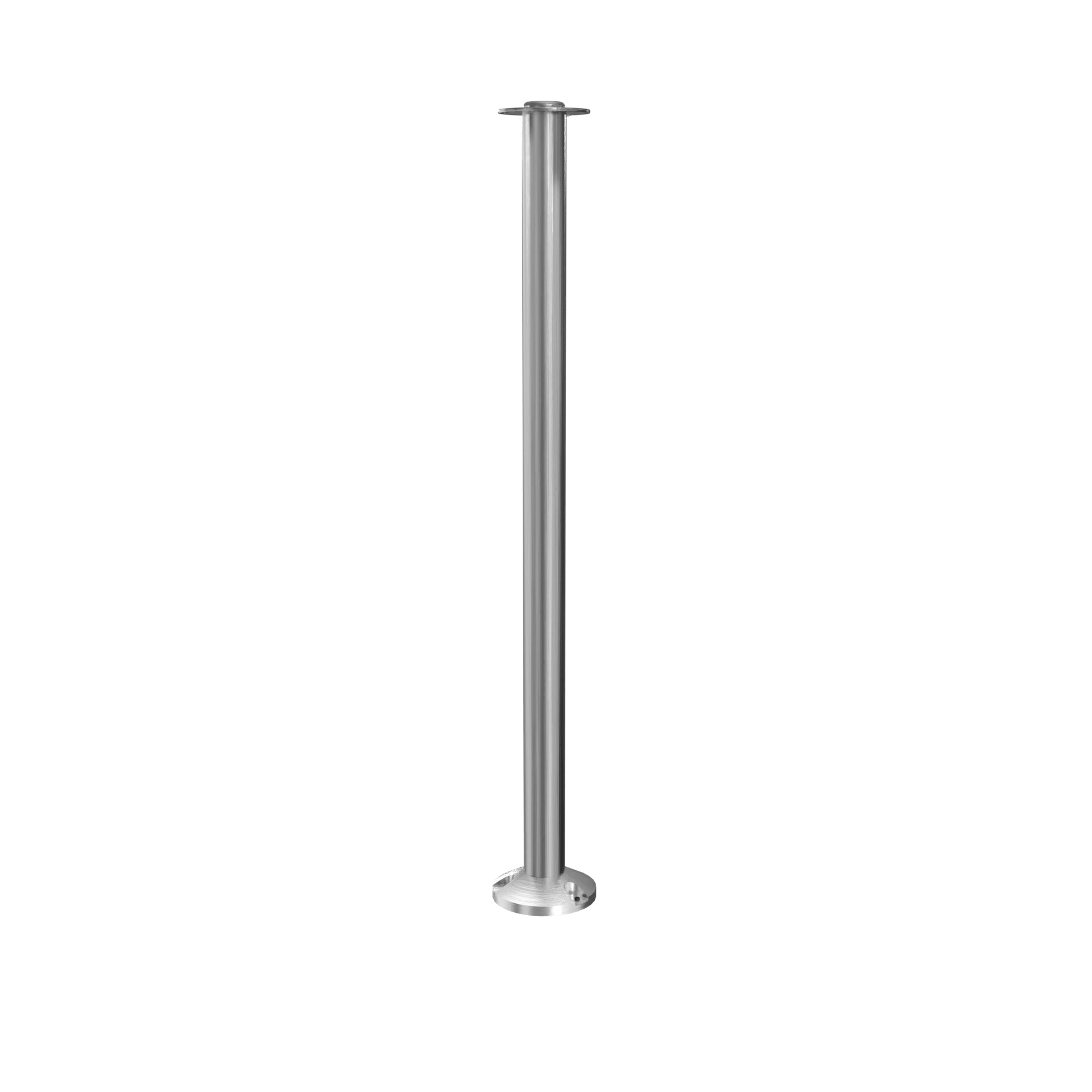 Elegance Flat Top Fixed Base Stanchion - Satin Stainless