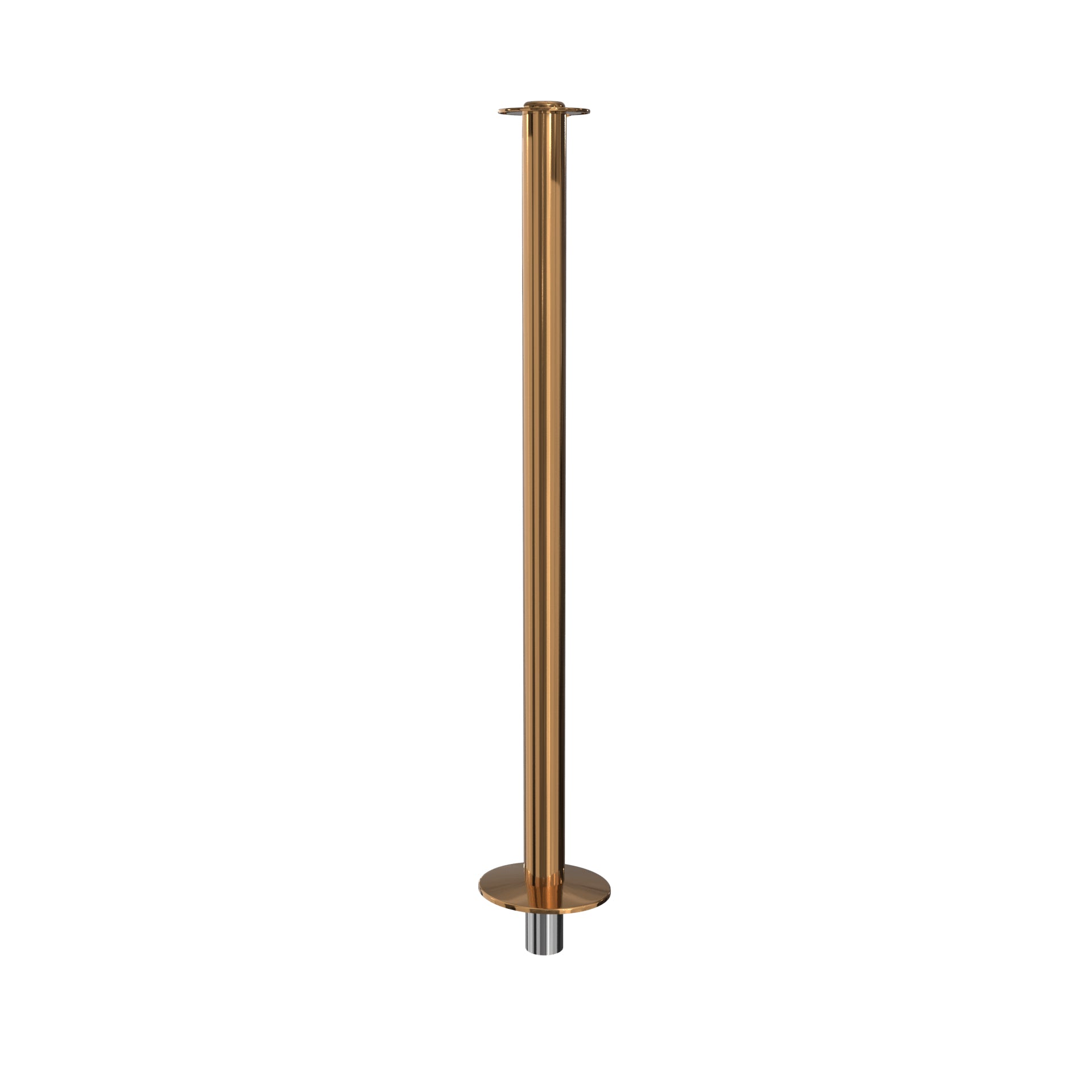 Elegance Flat Top Removable Base Stanchion - Polished Brass