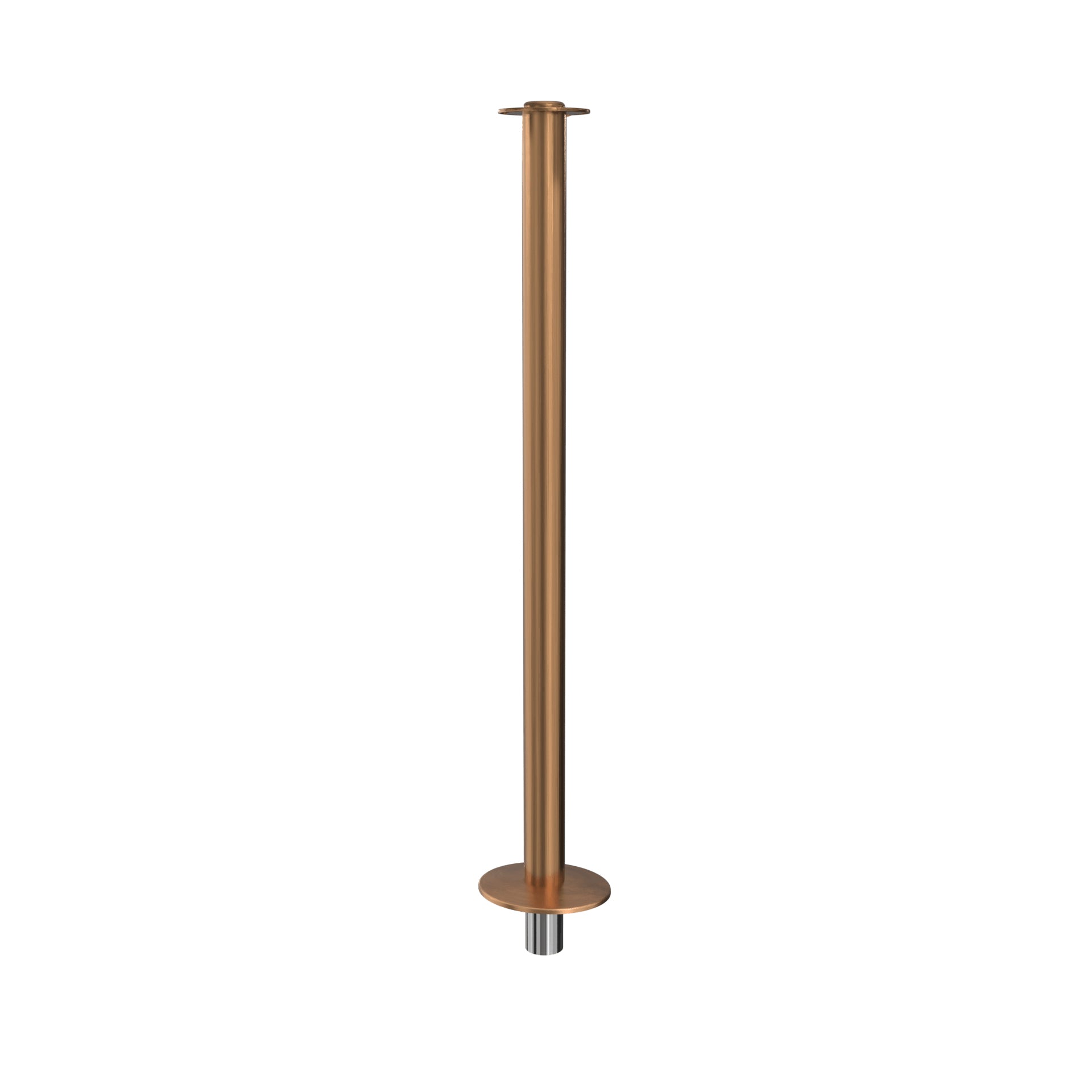 Elegance Flat Top Removable Base Stanchion - Satin Brass