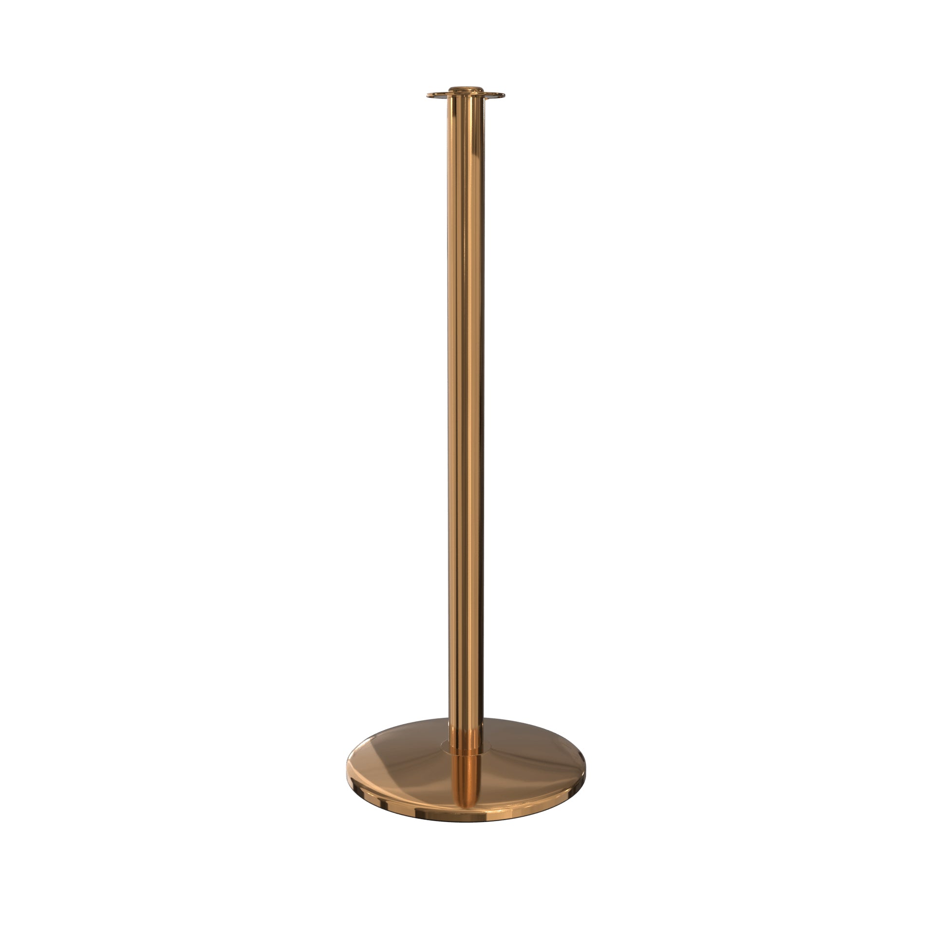 Elegance Flat Top Profile Base Stanchion - Polished Brass