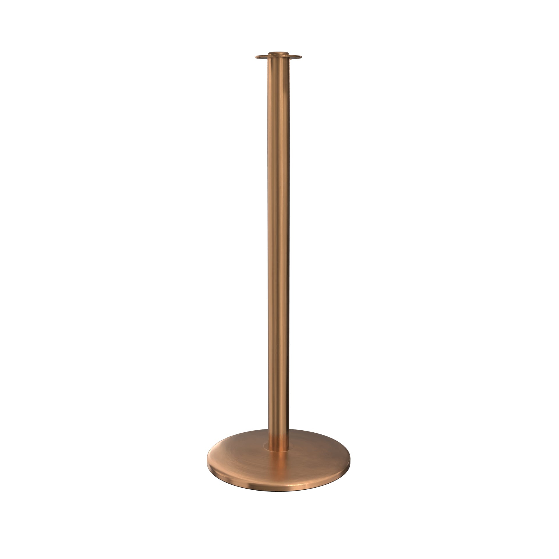 Elegance Flat Top Profile Base Stanchion - Satin Brass