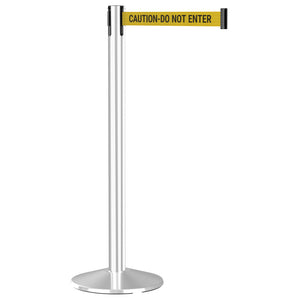 Prime 101P Polished Stainless Steel Crowd Control Stanchion Barrier with 10' Retractable Belt
