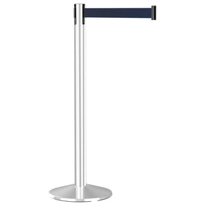 Prime 101P Polished Stainless Steel Crowd Control Stanchion Barrier with 10' Retractable Belt