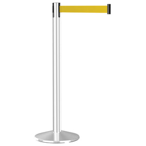 Prime 101P Polished Stainless Steel Crowd Control Stanchion Barrier with 10' Retractable Belt